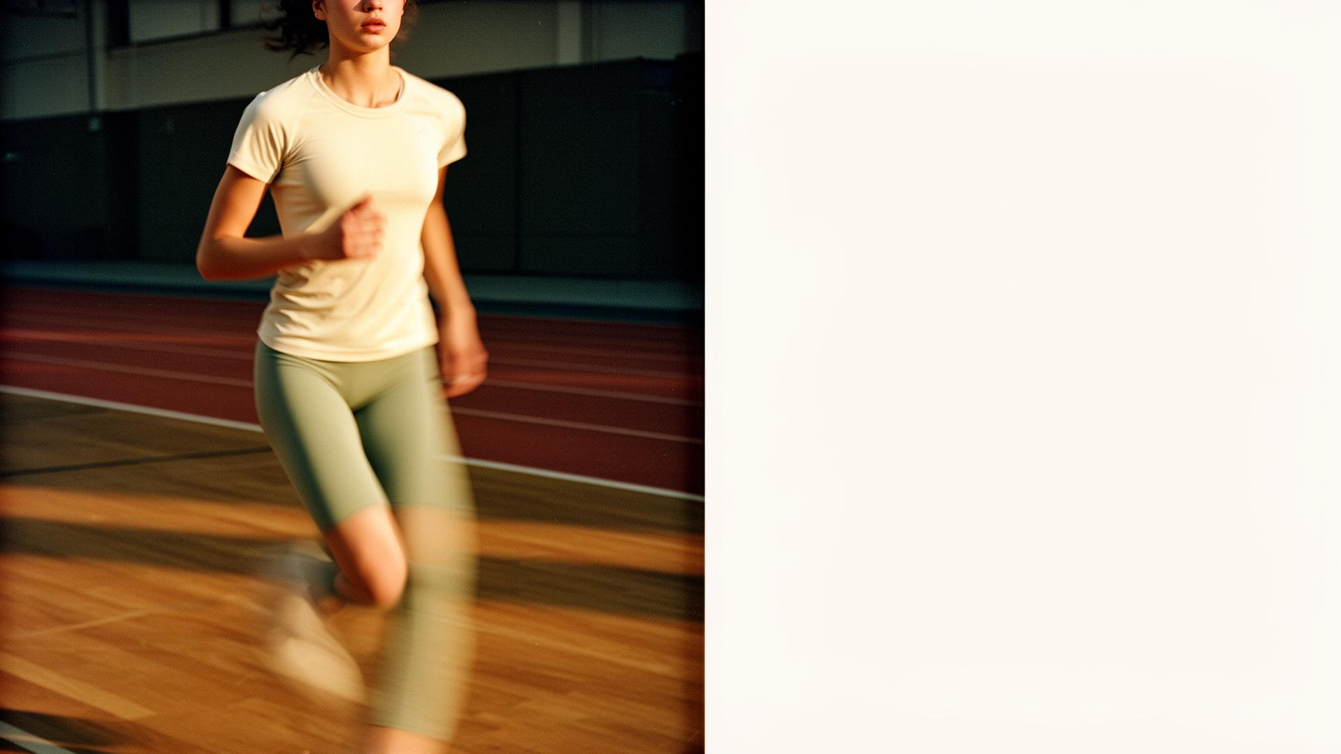 A young athlete training between seasons